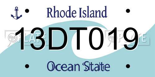 13DT019 Rhode Island License Plate