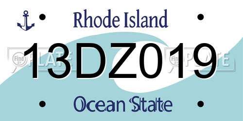 13DZ019 Rhode Island License Plate