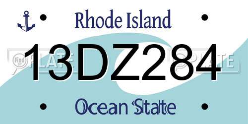13DZ284 Rhode Island License Plate