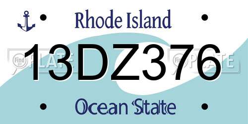 13DZ376 Rhode Island License Plate