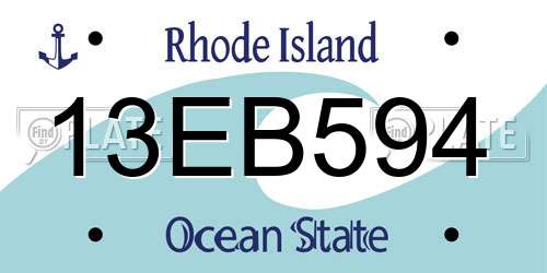 13EB594 Rhode Island License Plate
