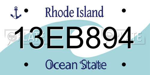13EB894 Rhode Island License Plate