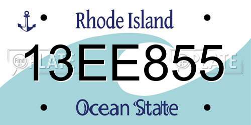 13EE855 Rhode Island License Plate