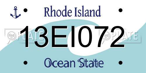 13EI072 Rhode Island License Plate