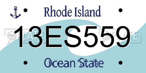 13ES559 Rhode Island License Plate
