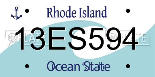 13ES594 Rhode Island License Plate