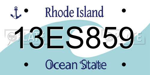 13ES859 Rhode Island License Plate