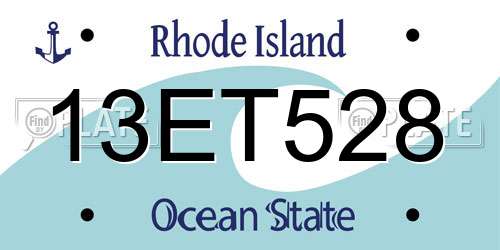 13ET528 Rhode Island License Plate