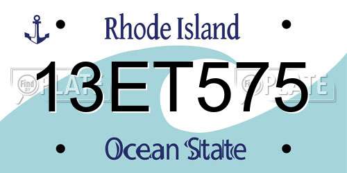 13ET575 Rhode Island License Plate