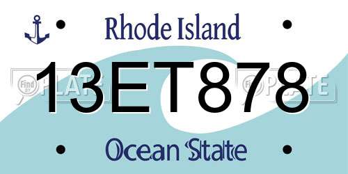 13ET878 Rhode Island License Plate
