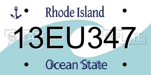 13EU347 Rhode Island License Plate