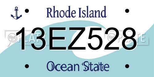 13EZ528 Rhode Island License Plate