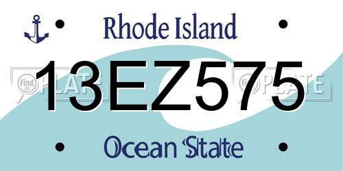 13EZ575 Rhode Island License Plate
