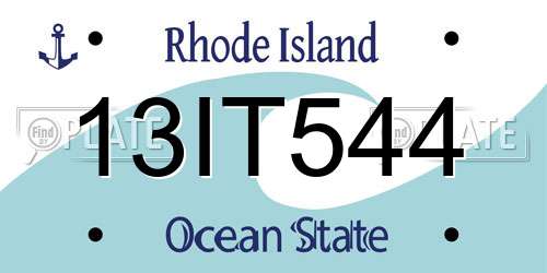 13IT544 Rhode Island License Plate