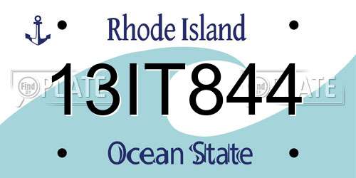 13IT844 Rhode Island License Plate