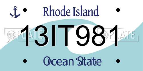 13IT981 Rhode Island License Plate