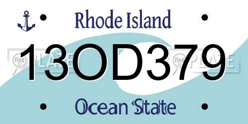 13OD379 Rhode Island License Plate