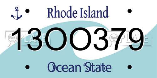13OO379 Rhode Island License Plate