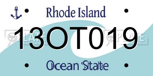13OT019 Rhode Island License Plate