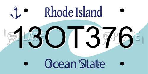 13OT376 Rhode Island License Plate