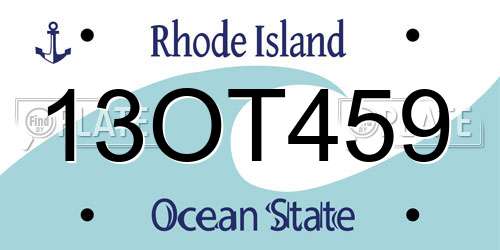 13OT459 Rhode Island License Plate