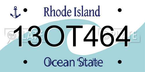 13OT464 Rhode Island License Plate