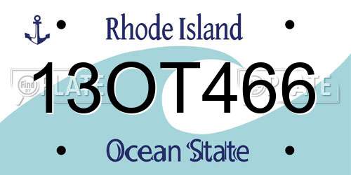 13OT466 Rhode Island License Plate