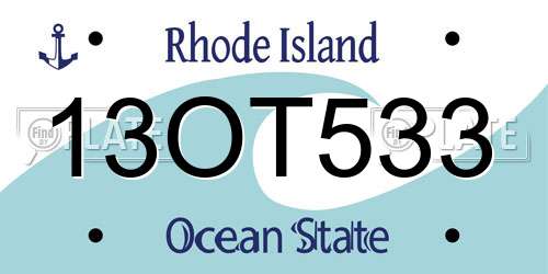 13OT533 Rhode Island License Plate