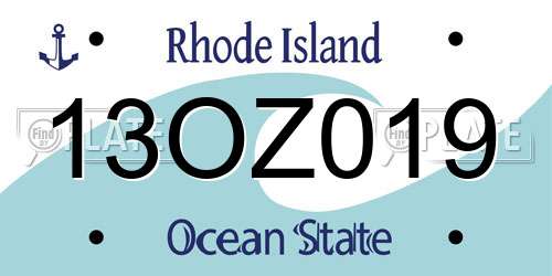 13OZ019 Rhode Island License Plate