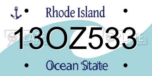 13OZ533 Rhode Island License Plate