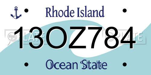 13OZ784 Rhode Island License Plate