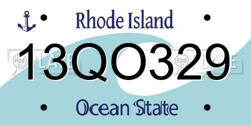 13QO329 Rhode Island License Plate