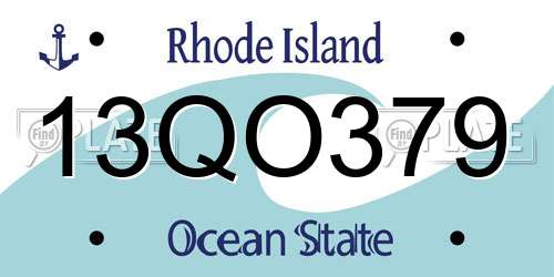 13QO379 Rhode Island License Plate