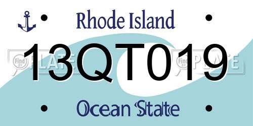 13QT019 Rhode Island License Plate