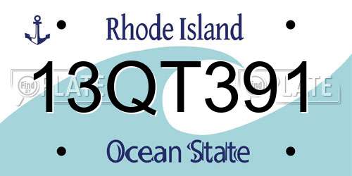13QT391 Rhode Island License Plate