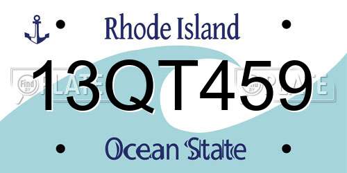 13QT459 Rhode Island License Plate