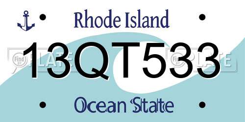 13QT533 Rhode Island License Plate