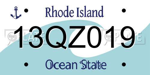 13QZ019 Rhode Island License Plate