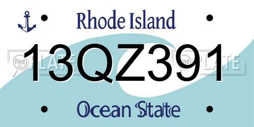 13QZ391 Rhode Island License Plate