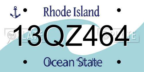 13QZ464 Rhode Island License Plate