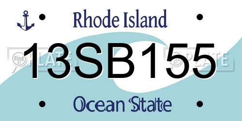 13SB155 Rhode Island License Plate