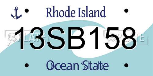 13SB158 Rhode Island License Plate