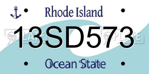13SD573 Rhode Island License Plate