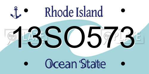 13SO573 Rhode Island License Plate