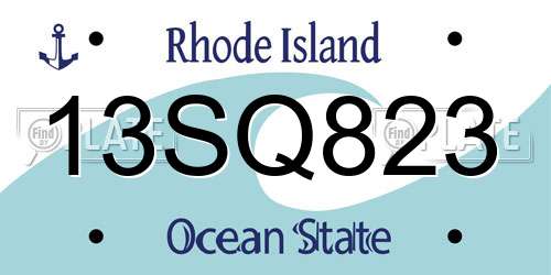 13SQ823 Rhode Island License Plate