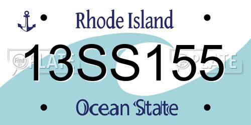 13SS155 Rhode Island License Plate