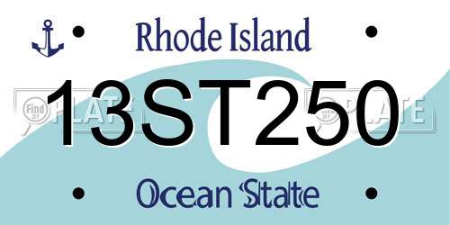 13ST250 Rhode Island License Plate