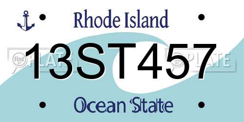 13ST457 Rhode Island License Plate