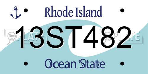 13ST482 Rhode Island License Plate