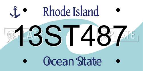 13ST487 Rhode Island License Plate
